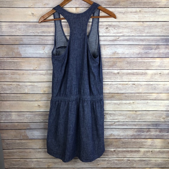 Lou & Grey | Linen Blend Chambray Drawstring Dress - Picture 6 of 7